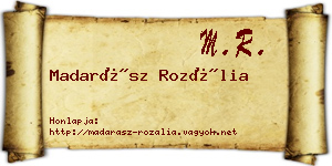 Madarász Rozália névjegykártya